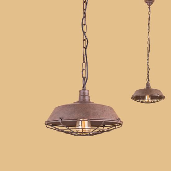 Светильник подвесной LOFT HOUSE P-114, диаметр 32 см, коричневый/кофе