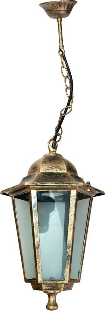 Светильник садово-парковый Feron 6105 28 см шестигранный на цепочке, черное золото