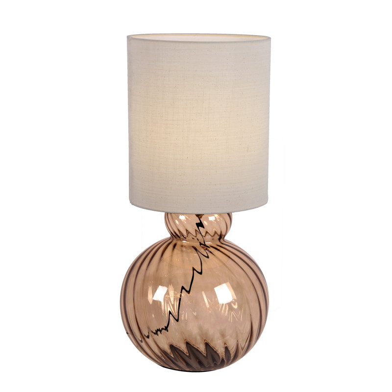 Настольная лампа 27*60 см, 60W, Favourite Ortus 4269-1T стекло янтарного цвета, кремовая рогожка
