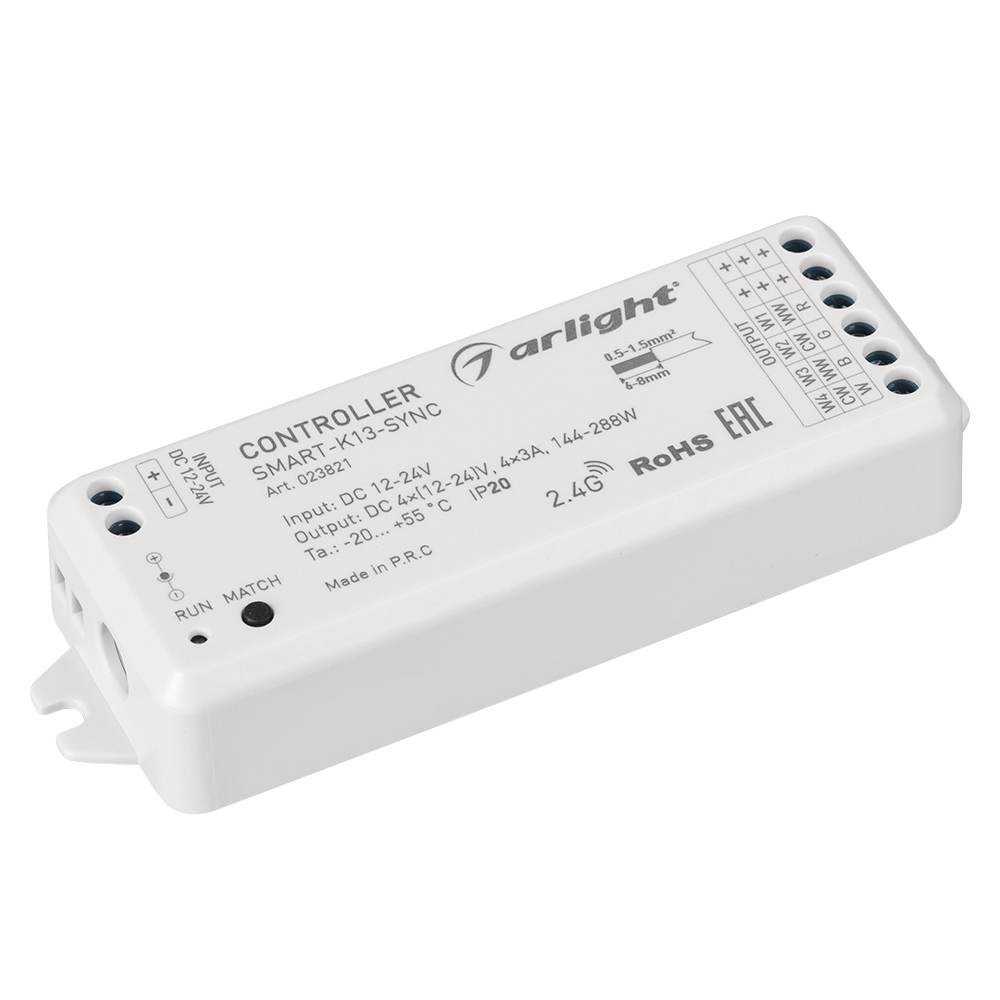 Контроллер SMART-K13-SYNC (12-24V, 4x3A, 2.4G) (Arlight, IP20 Пластик, 5 лет) 023821