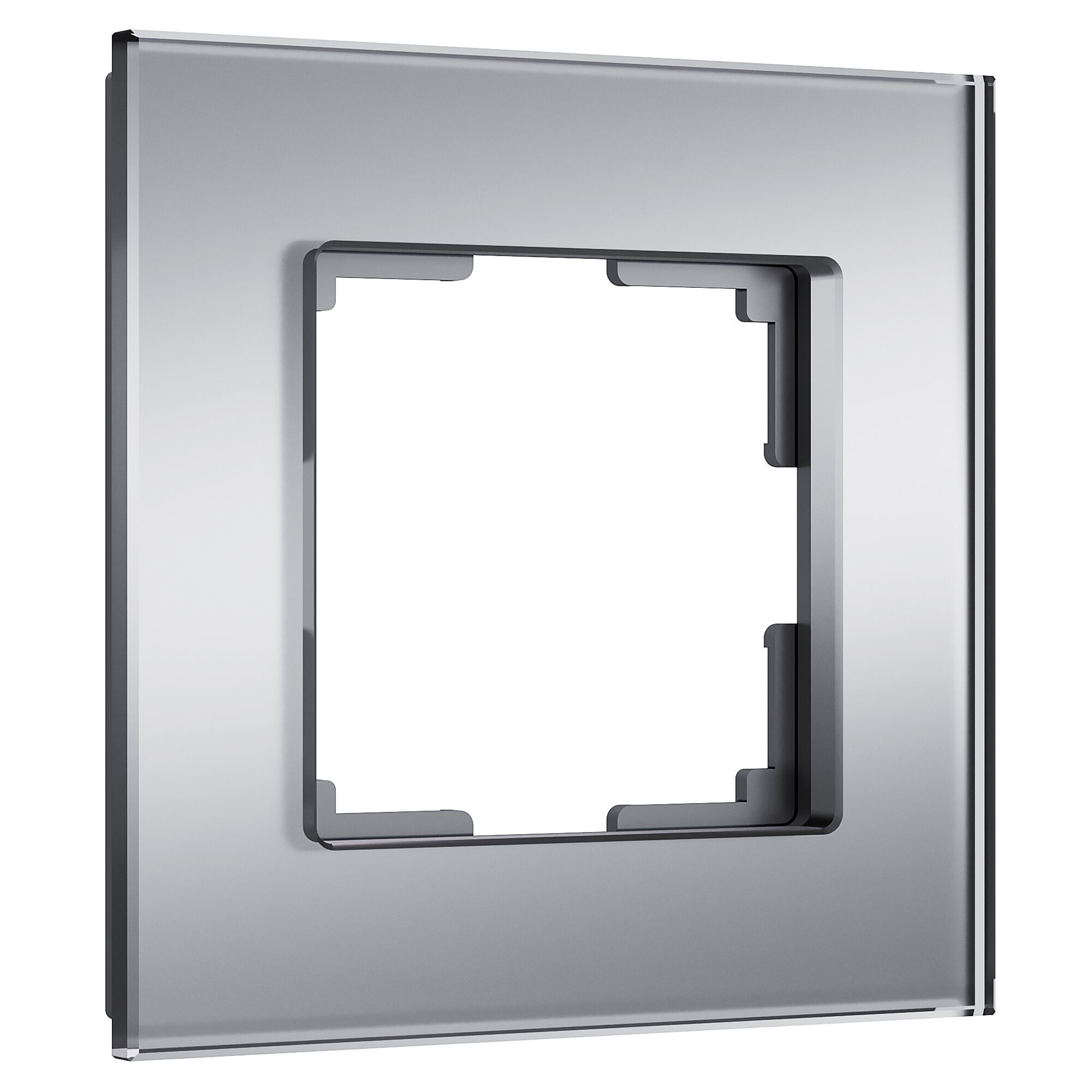 Рамка на 1 пост Senso Werkel W0013106, серебряный-стекло