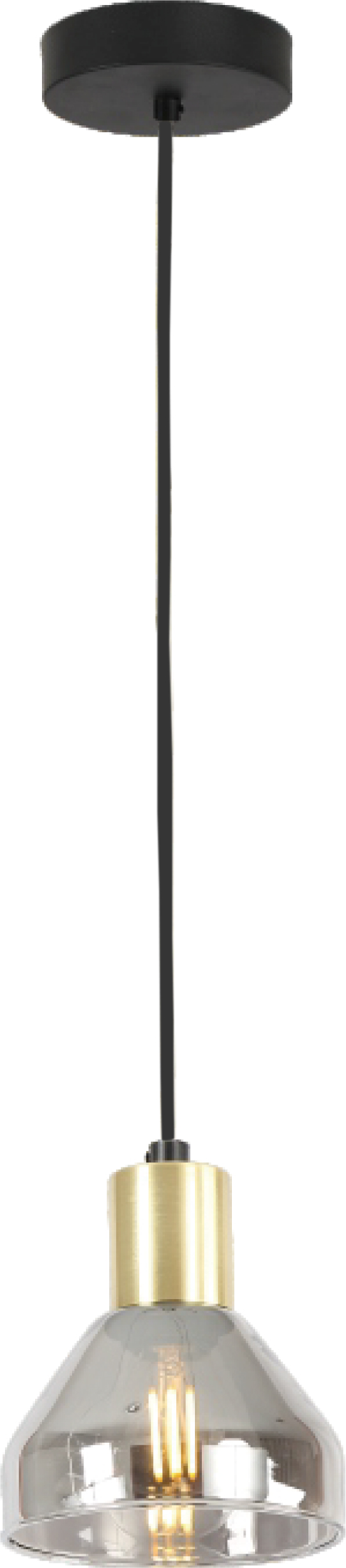 Светильник 10*10*120 см, 1*Е14 подвесной Rivoli Kassandra 3118-201, черный, латунь