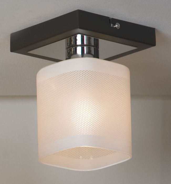 Потолочный светильник Lussole Costanzo LSL-9007-01, хром, венге, белый с рисунком, 10*10*17 см