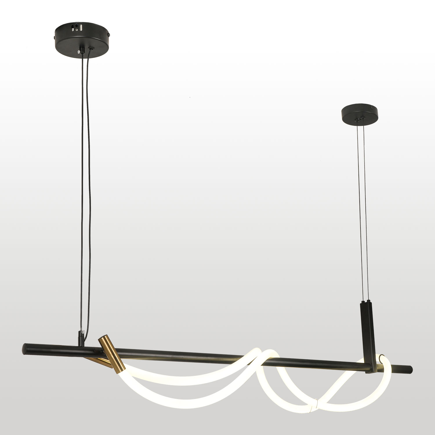 Линейно-подвесной светильник 110*12*35/150 см, 1*LED*18W 4000K Lussole River LSP-7303 черный/бронзовый