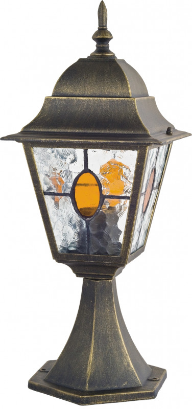 Уличный светильник Favourite Zagreb 1805-1T, L185*W185*H420, черный с золотой патиной