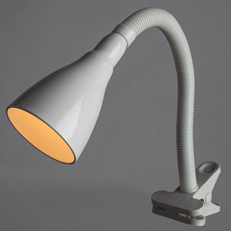 Офисная настольная лампа на прищепке Arte lamp Cord A1210LT-1WH белый