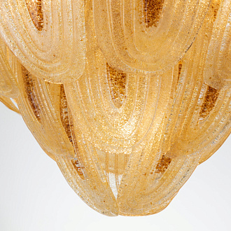 Подвесная люстра Favourite Flavus 3016-7P, D800*H560/1535, матовое золото, декоративные лепестки из стекла двух цветов, выполненного по муранской технологии