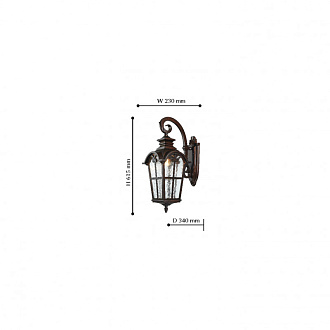 Уличный светильник Favourite Bristol 2036-1W, D330*W230*H520, кофейный