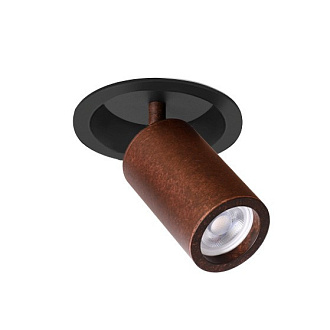 Врезной светильник Favourite Angularis 2804-1C, D80*H175, врезной светильник с углубленной базой, поворотный плафон, сочетание черного цвета и цвета ржавчины
