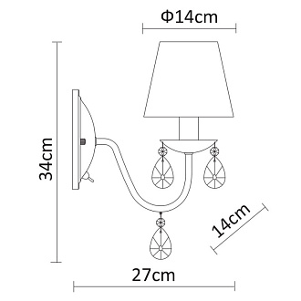 Настенный светильник arte Lamp A9123AP-1CC хром