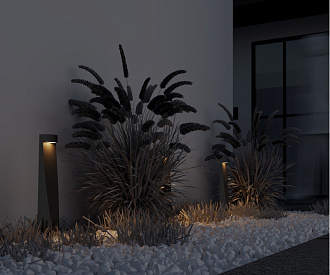Садово-парковый светильник 5*10*40 см, LED, 7W, 3000К, Maytoni KONUS O463FL-L7GF3K серый