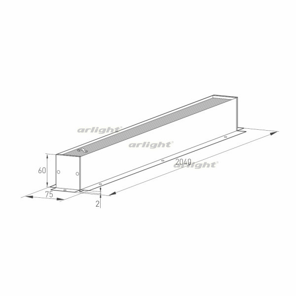 Трек встраиваемый MAG-TRACK-4560-F-2040 (BK) (Arlight, IP20 Металл, 3 года) 028066(1)