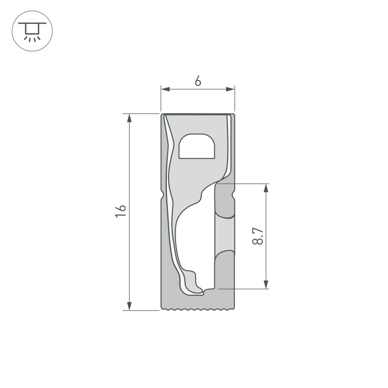 Силиконовый профиль WPH-FLEX-0616-SIDE-S9-5m FULL BLACK (Arlight, Силикон), 045842, цена за 5 м