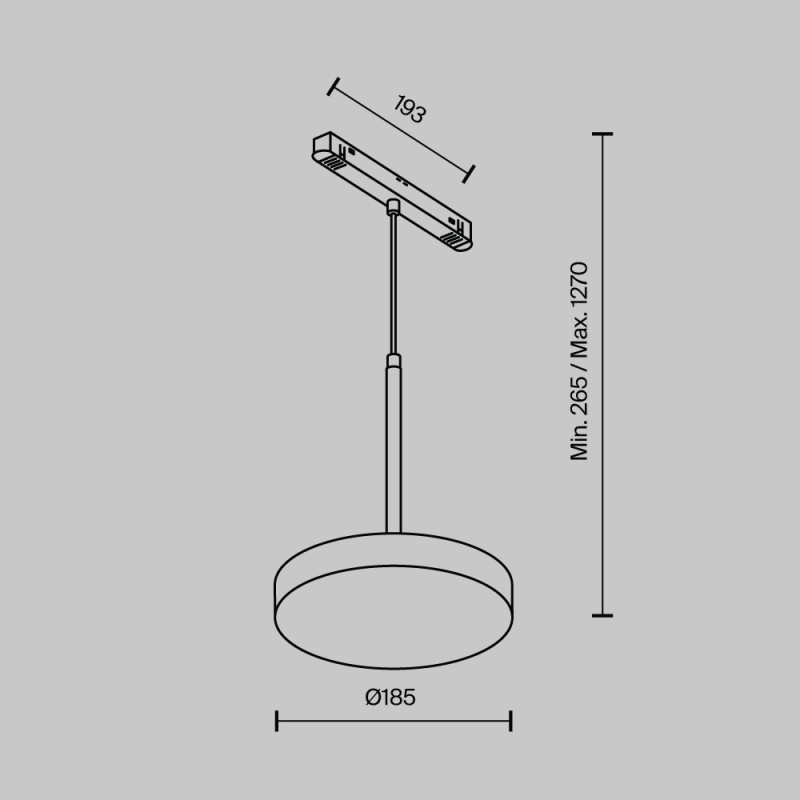 Светильник на шине 18,5*18,5*110 см, LED, 15W, 4000К, Maytoni Technical PLATO TR123-2-15W4K-B черный