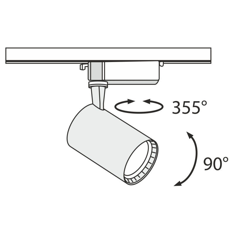 Трековый светильник Maytoni Track TR003-1-12W3K-B, черный, LED, 12W, 3000K, 800Lm