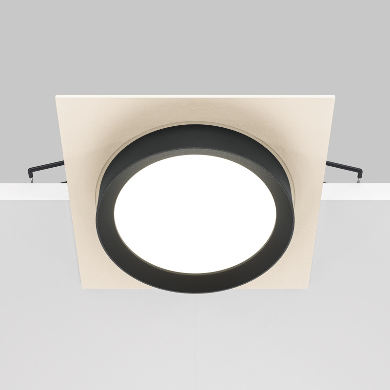 Светильник 11 см, Maytoni Downlight Hoop DL086-GX53-SQ-WB, белый-черный