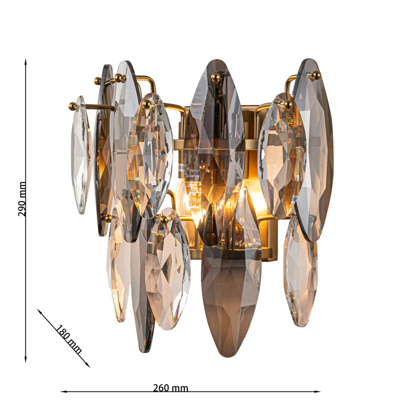 Бра 18*26*29 см, 2*E14, 80W, Favourite Glans 4303-2W черный