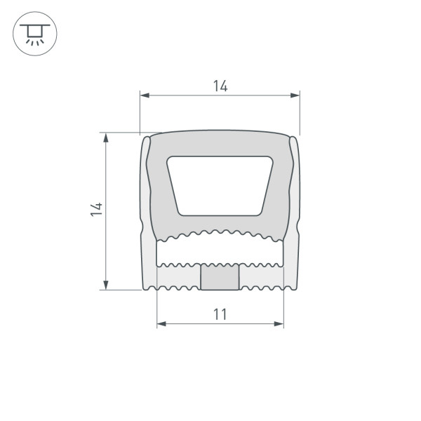 Силиконовый профиль WPH-FLEX-1414-TOP-S11-5m WHITE (Arlight, Силикон) 040286