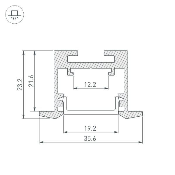 Профиль SL-LINE-3523-F-2500 WHITE (Arlight, Алюминий) 043117