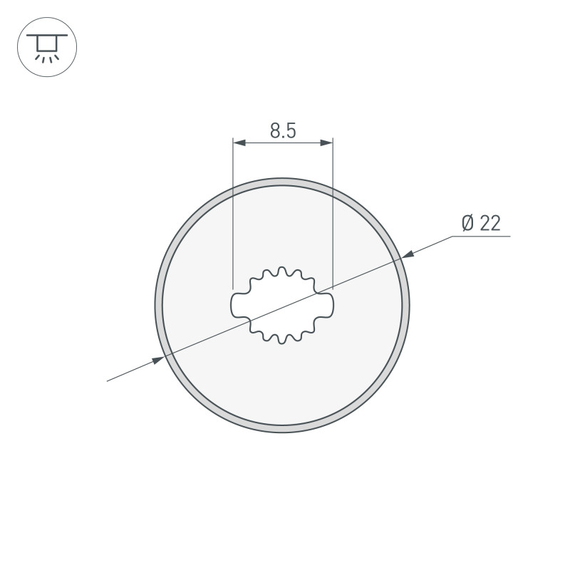 Силиконовый профиль WPH-FLEX-D22-360deg-S8-5m BLACK (Arlight, Силикон), 045866, цена за 5 м