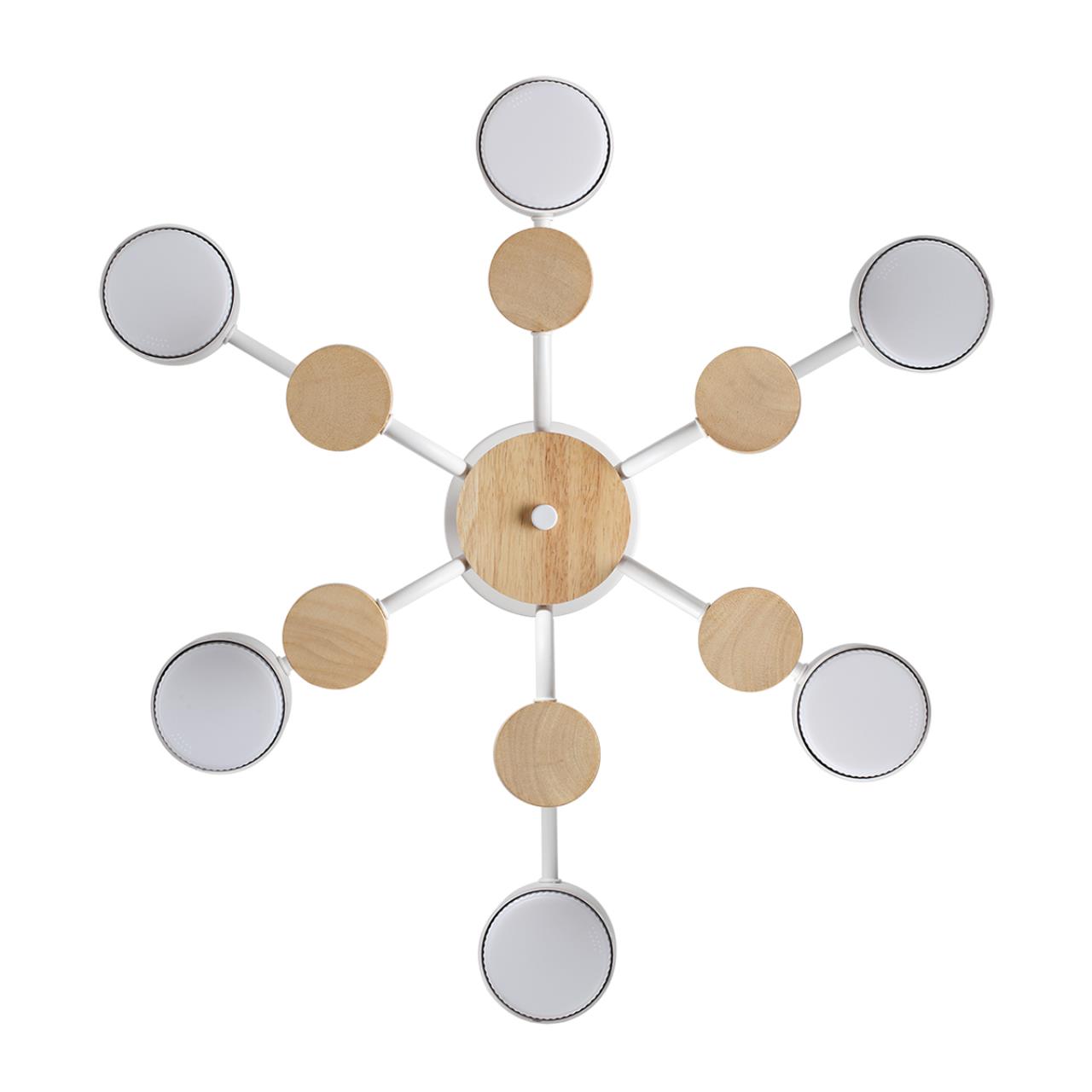 Светильник потолочный 59*20 см, 6*GX53 Lumion Rondo 8231/6C белый, дерево