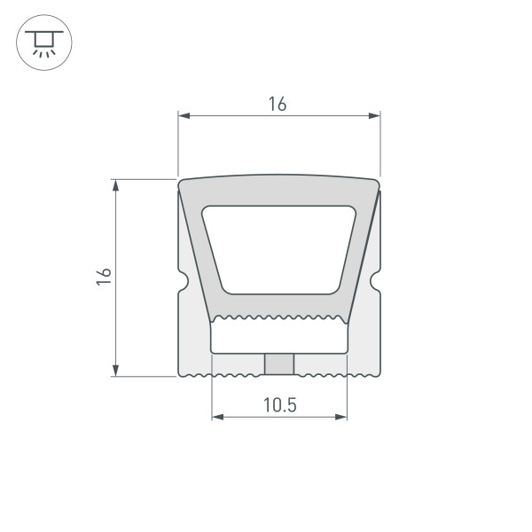 Силиконовый профиль WPH-FLEX-1616-TOP-S11-50m WHITE (Arlight, Силикон) 040832