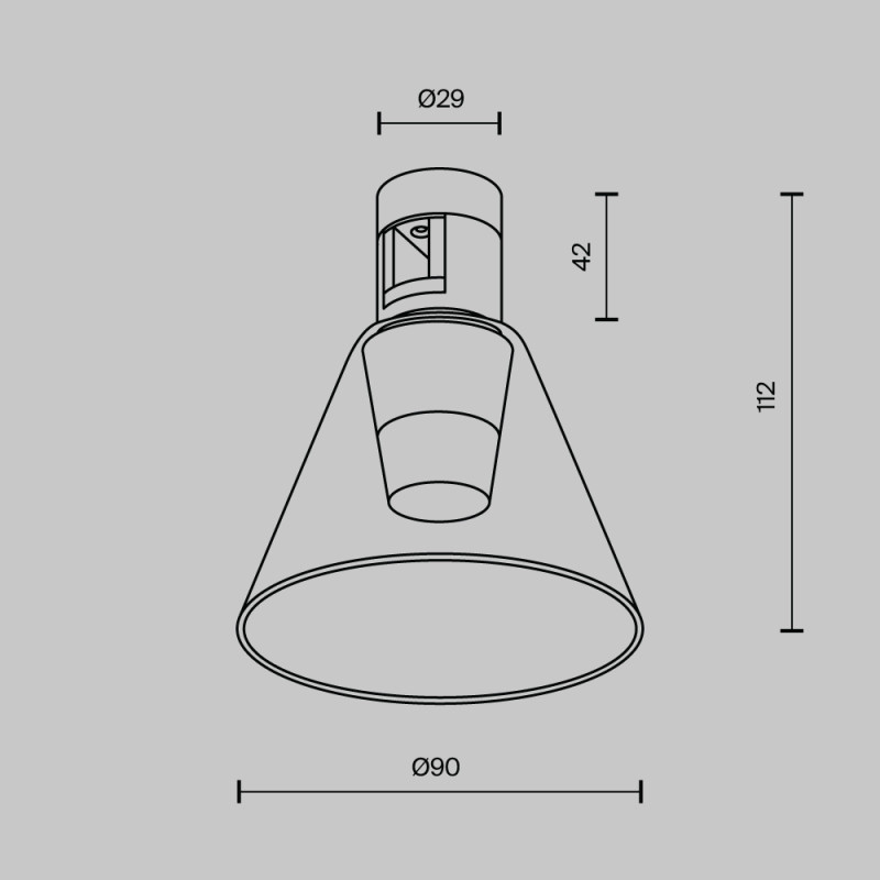 Светильник 9 см, 3W, 3000K, Maytoni Flarity Bianca TR147-1-3W3K-B, черный