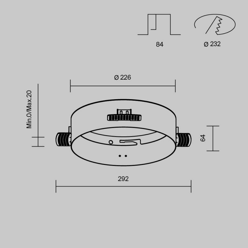 База встраиваемая 22,6*22,6*6,4 см, Maytoni Technical ACCESSORIES DLA032-TRS24-W белый