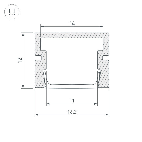 Профиль 3000*16,2*12 мм PDS-SM-3000 ANOD BLACK AR037947