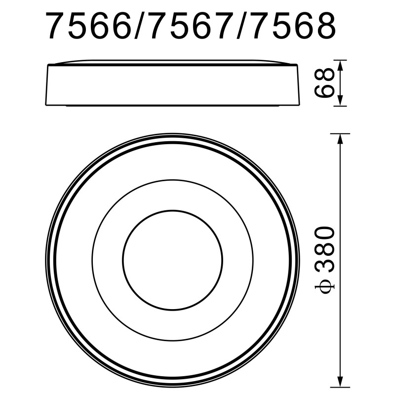 Светильник *38*6,8 см, LED *  56W, 3000К-6000К Mantra Coin 7568, коричневый