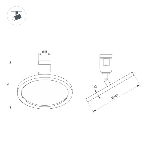 Светильник ART-APRIORI-PLATO-TURN-R160-12W Day4000 (GD, 120 deg, 48V) (Arlight, IP20 Металл, 3 года) 044906