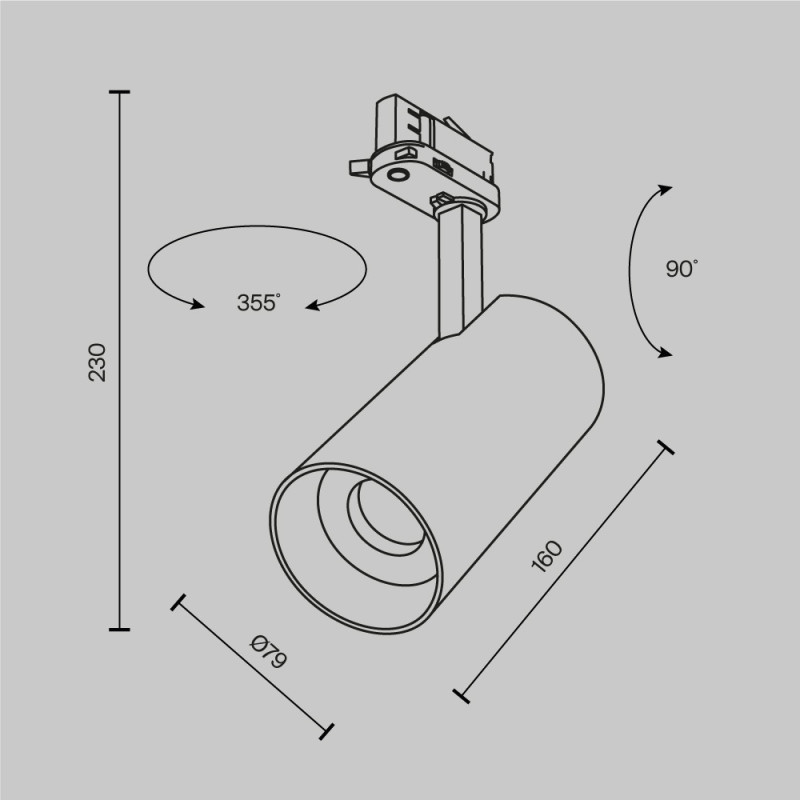 Трековый трехфазный светильник 8 см, 30W, 2700-5000K, Maytoni Focus Led TR197-3-30WCCT-M-W, белый