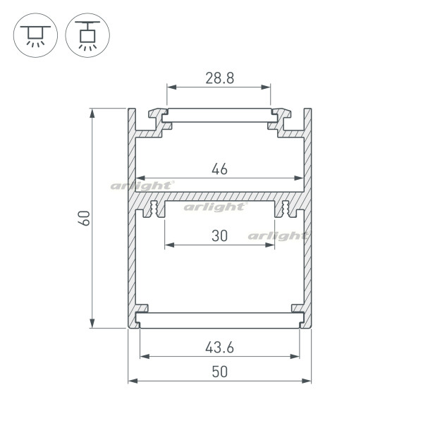 Профиль SL-ARC-5060-D1000-A45 WHITE (дуга 1 из 8) (Arlight, Алюминий) 032692