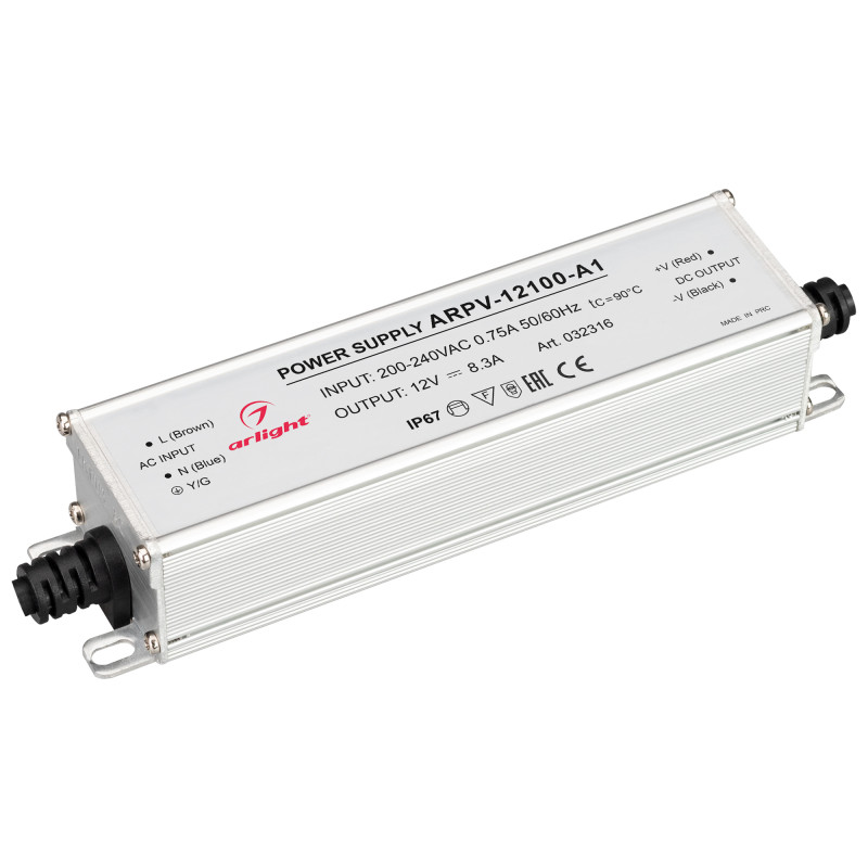 Блок питания ARPV-12100-A1 (12V, 8.3A, 100W) (Arlight, IP67 Металл, 3 года) 032316