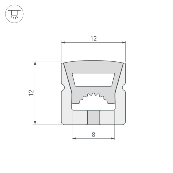 Силиконовый профиль WPH-FLEX-1212-TOP-S8-5m WHITE (Arlight, Силикон) 040285