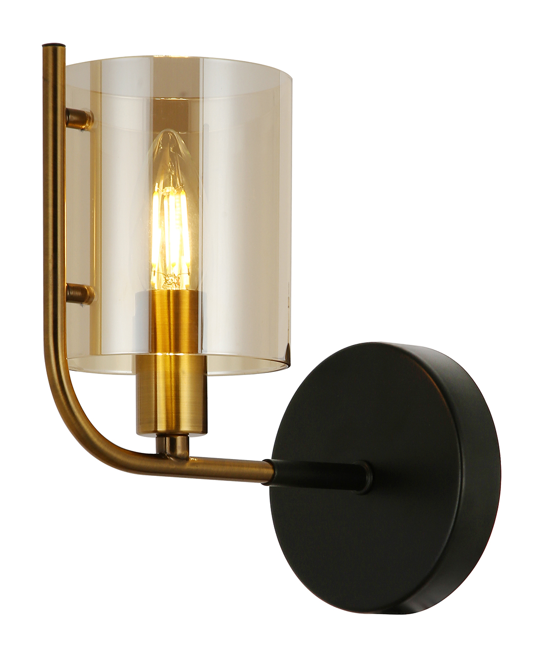 Настенный светильник 100*210*210 мм, 1*E14 чёрный/золото Escada Elegant 671/1A
