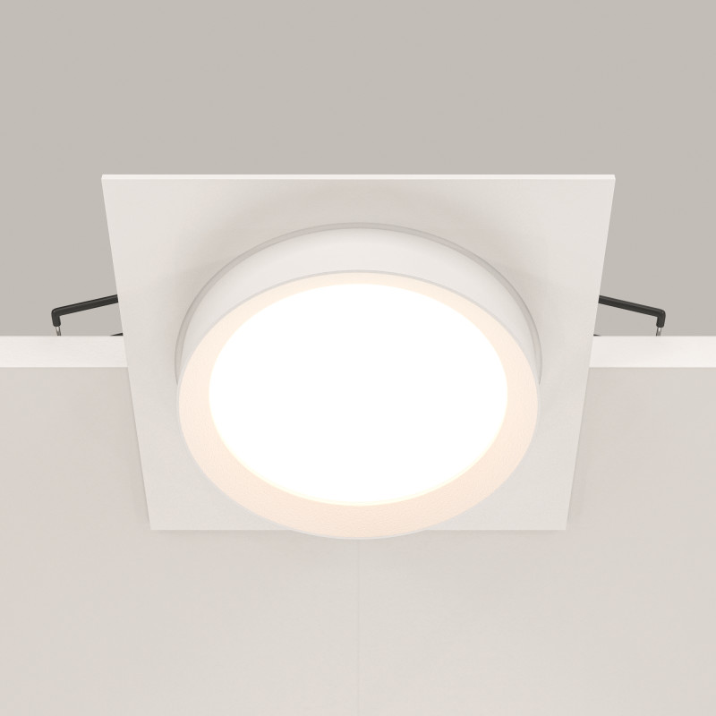 Светильник 11 см, Maytoni Downlight Hoop DL086-GX53-SQ-W, белый