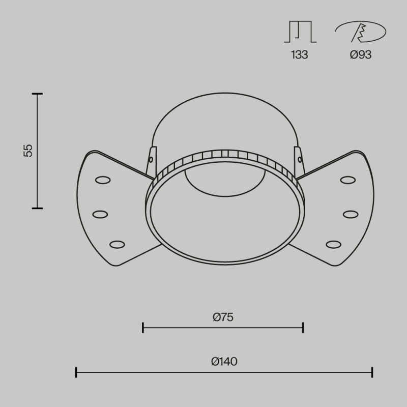 Светильник 14 см, Maytoni Downlight Share DL051-01-GU10-RD-WMG, золото