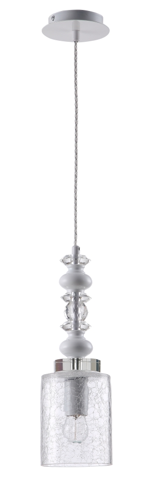 Светильник подвесной 12 см, Crystal Lux MATEO SP1 WHITE Хром
