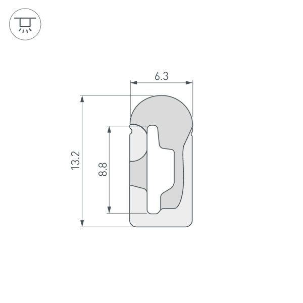 Силиконовый профиль WPH-FLEX-0613-SIDE-S8-10m WHITE (Arlight, Силикон) 040826