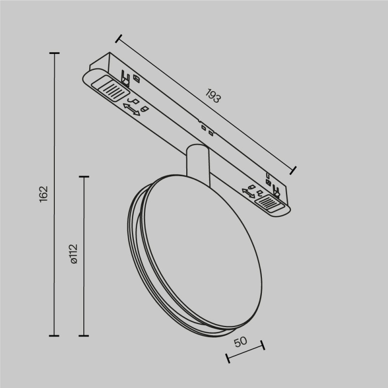 Светильник на шине 19,3*5*16,2 см, LED, 6W, 4000К, Maytoni Technical Outline TR090-2-6W4K-B черный