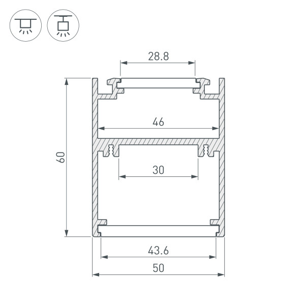 Профиль SL-ARC-5060-D1000-A45 BLACK (дуга 1 из 8) (Arlight, Алюминий) 029267