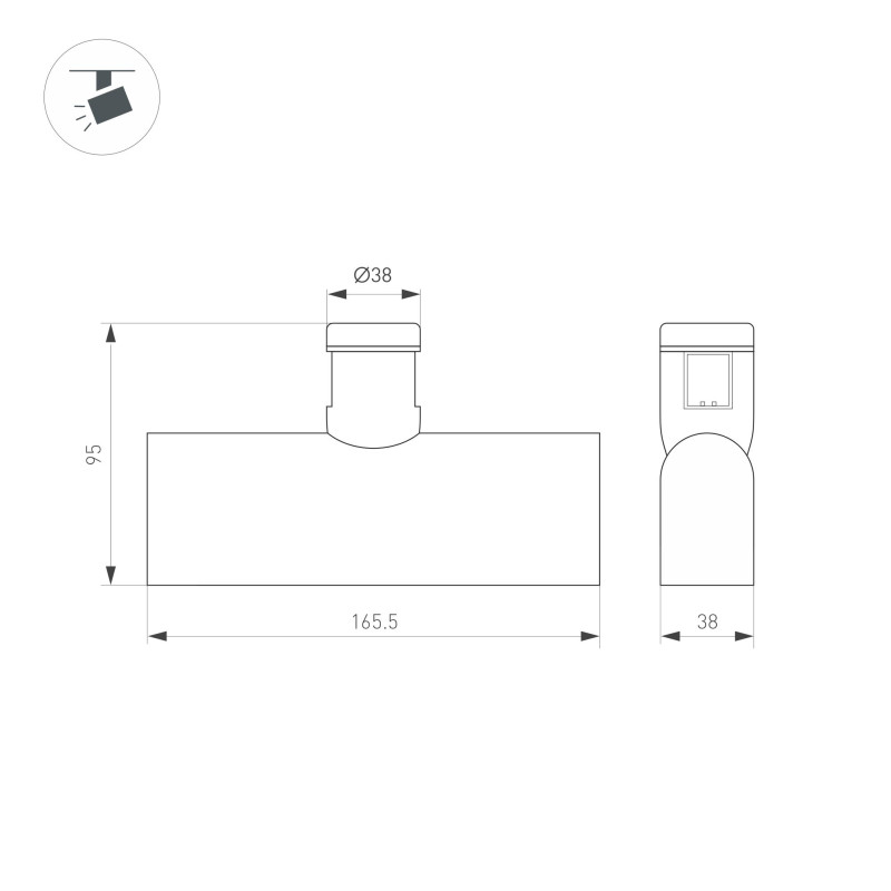 Светильник ART-APRIORI-LASER-L165-8W Warm3000 (BK, 48 deg, 48V) (Arlight, IP20 Металл, 3 года) 039284