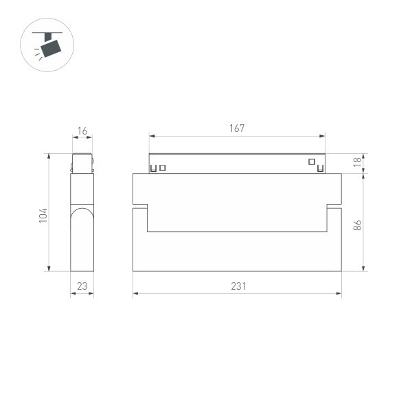 Светильник MAG-ORIENT-LASER-FOLD-S230-12W Warm3000 (BK, 30 deg, 48V, DALI) (Arlight, IP20 Металл, 5 лет) 034642