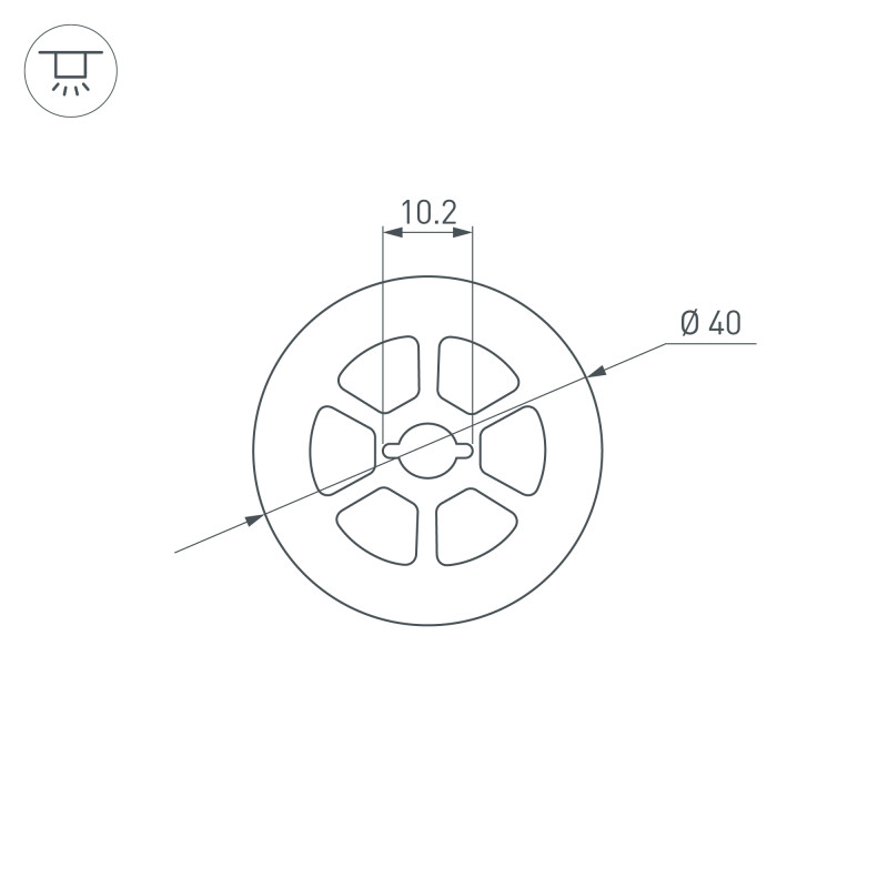 Силиконовый профиль WPH-FLEX-D40-360deg-S10-5m WHITE (Arlight, Силикон), 045869, цена за 5 м