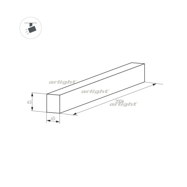 Трек MAG-TRACK-4563-2000 (BK) (Arlight, IP20 Металл, 3 года) 028070(1)