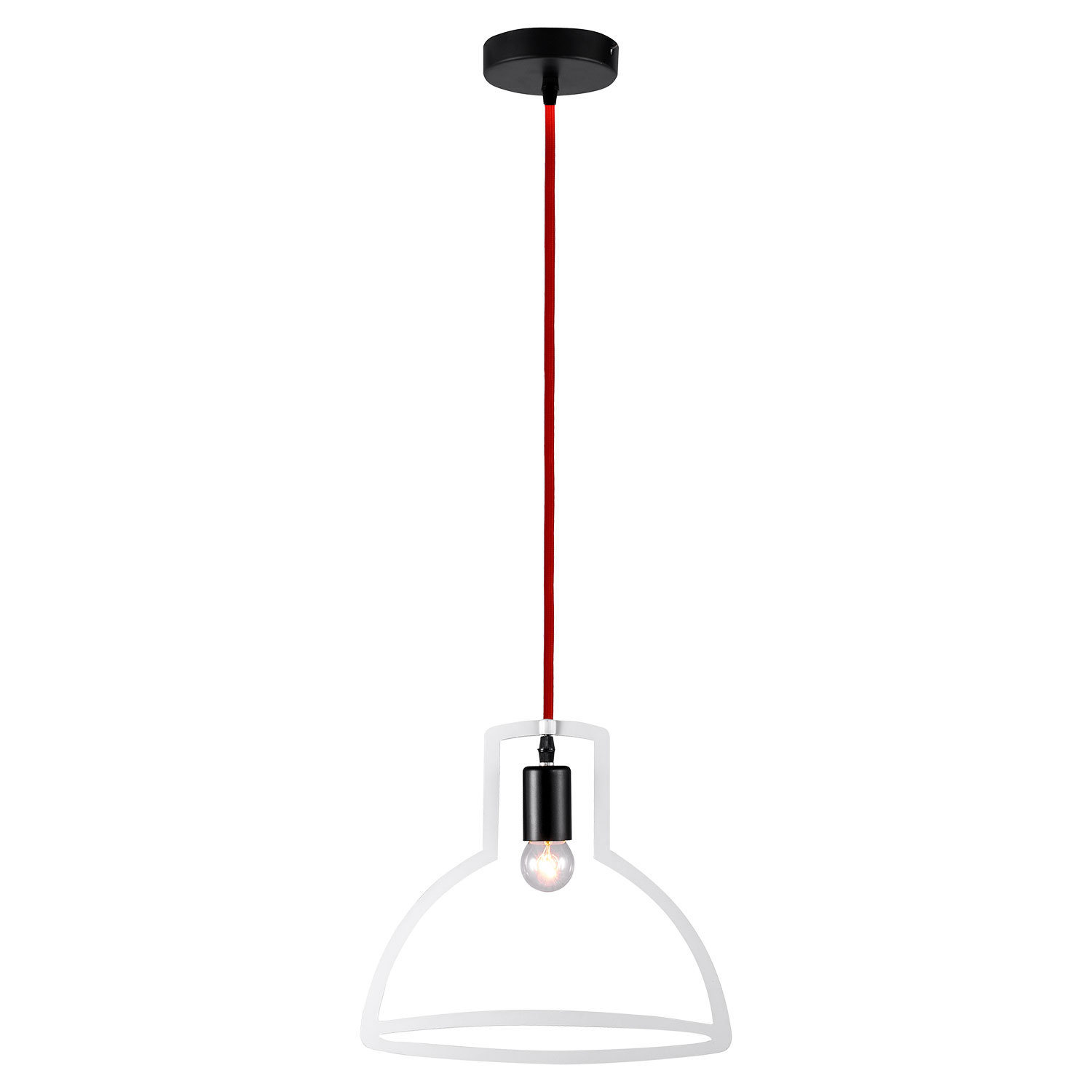Подвесной светильник 25*10*40/200 см, 1*E27*40W Lussole Aberdeen LSP-8226 белый/черный/красный