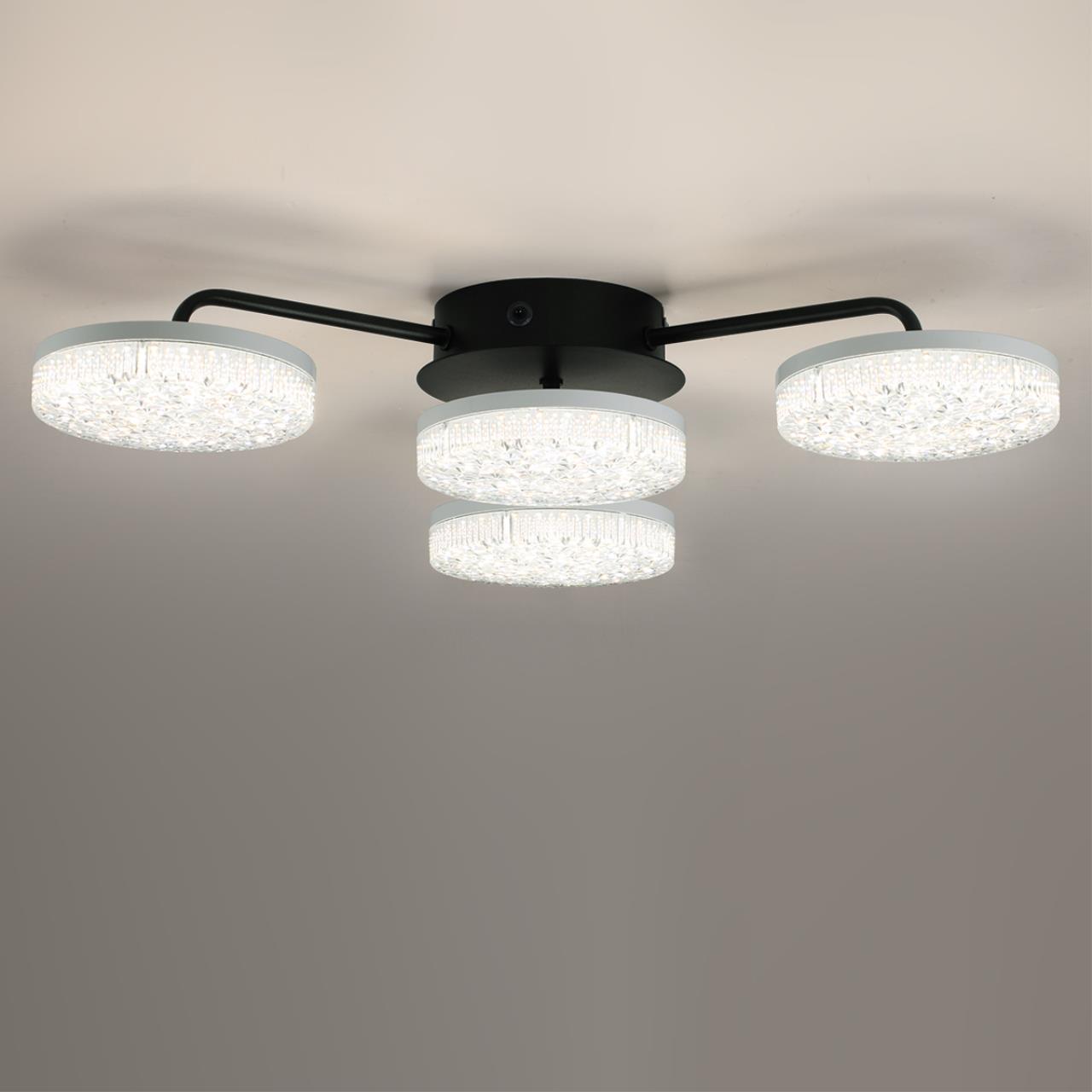 Люстра потолочная 48,5*54*9,5 см, 1 LED 55W 3000-4000-6000K Lumion Didana 8236/4CL черный