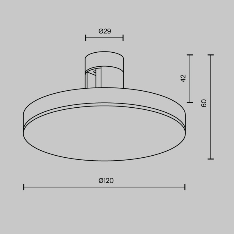 Трековый магнитный светодиодный светильник 12 см, 7W, 3000K, Maytoni Flarity Plato TR152-1-7W3K-B, черный