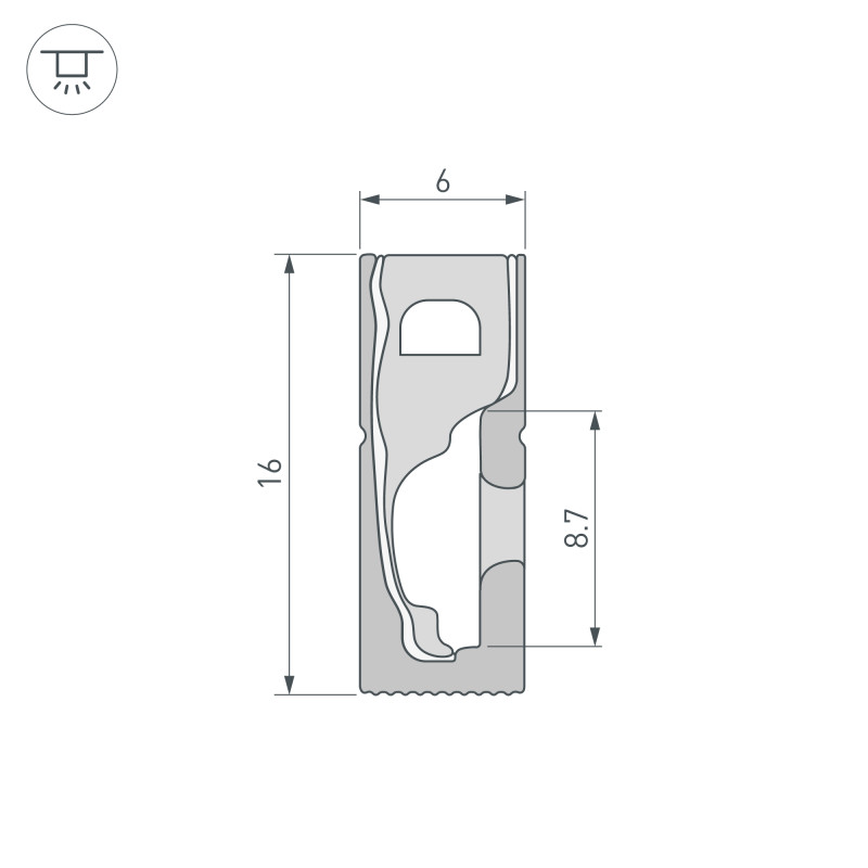 Силиконовый профиль WPH-FLEX-0616-SIDE-S9-5m BLACK (Arlight, Силикон), 045788, цена за 5 м